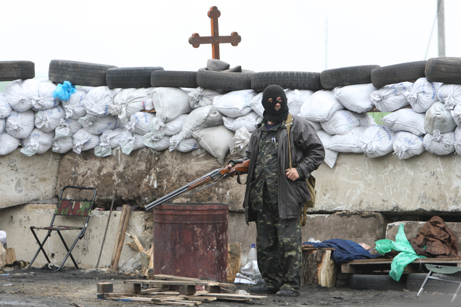 Славянск, Блокпост на въезде в город. Фото - Игорь Коваленко 